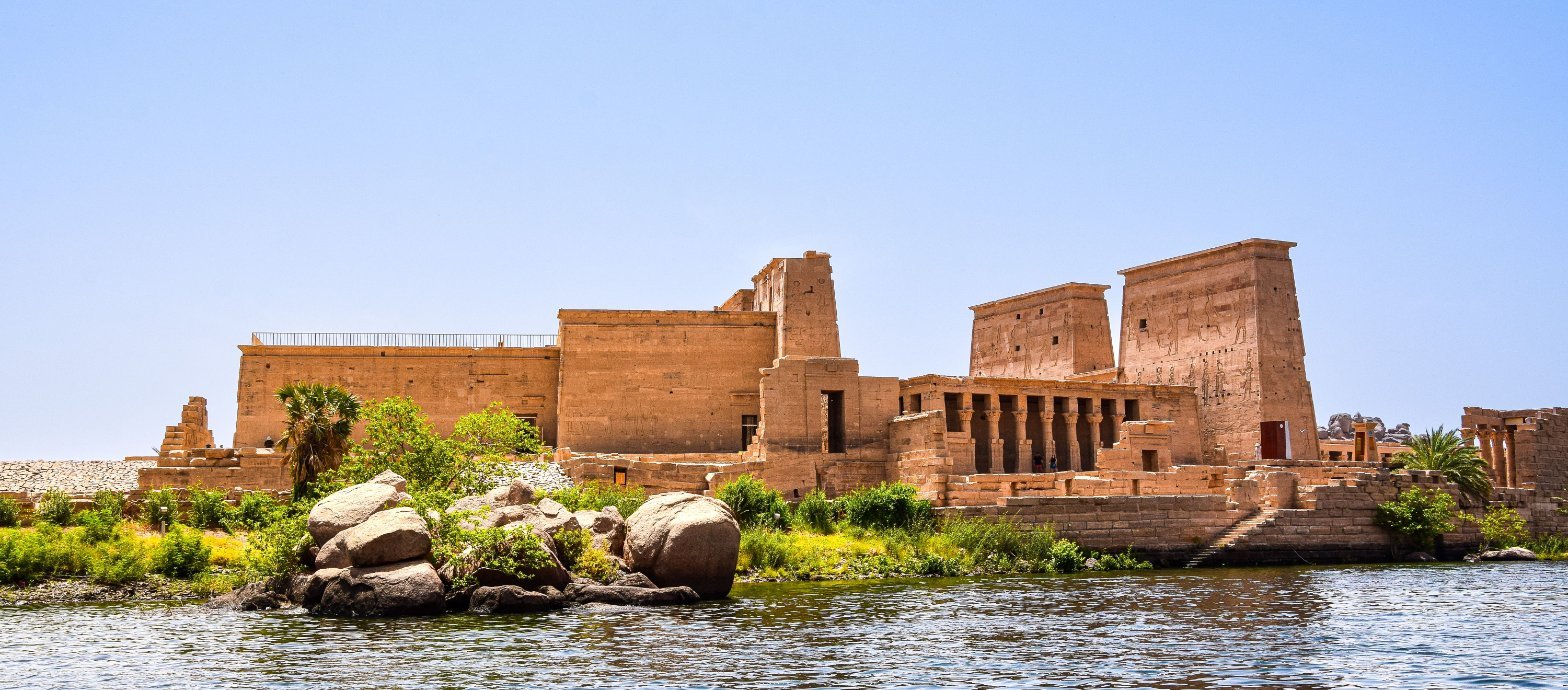 Ancient temple by the Nile River near Aswan, Egypt