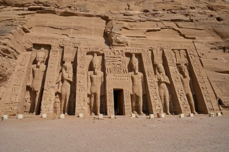 Facade of the Temple of Nefertari at Abu Simbel