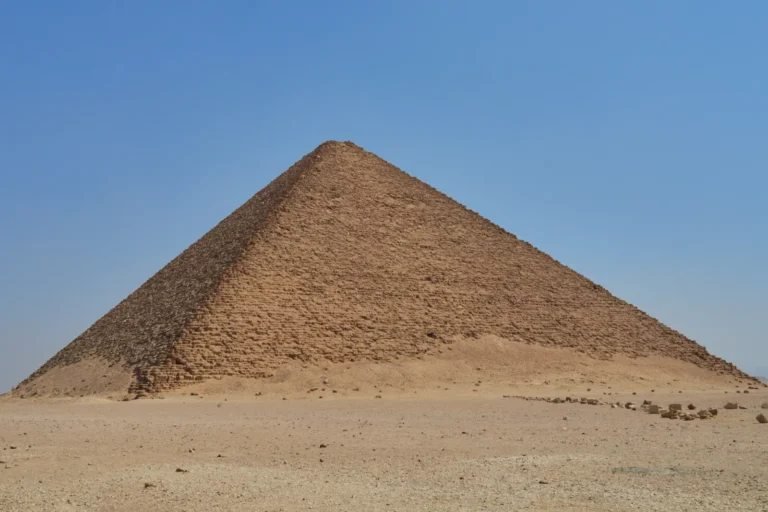 Red Pyramid at Dahshur south of Cairo under a clear blue sky